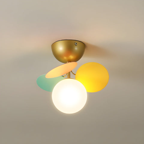 Round Macaron Ceiling Light with Playful Modern Discs