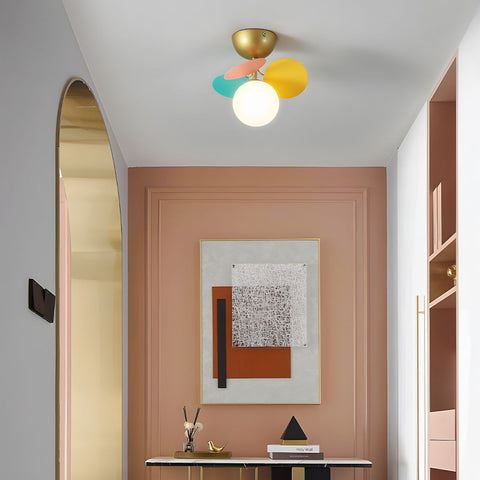 Round Macaron Ceiling Light with Playful Modern Discs