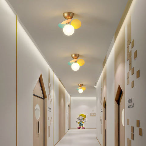 Round Macaron Ceiling Light with Playful Modern Discs