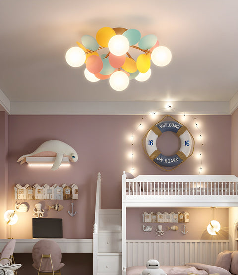 Round Macaron Ceiling Light with Playful Modern Discs