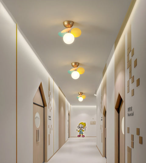 Round Macaron Ceiling Light with Playful Modern Discs