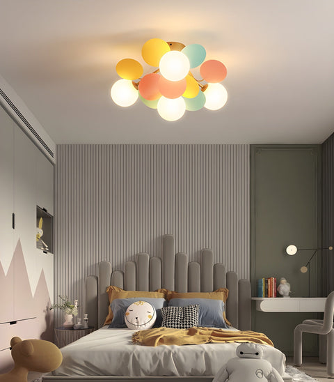 Round Macaron Ceiling Light with Playful Modern Discs