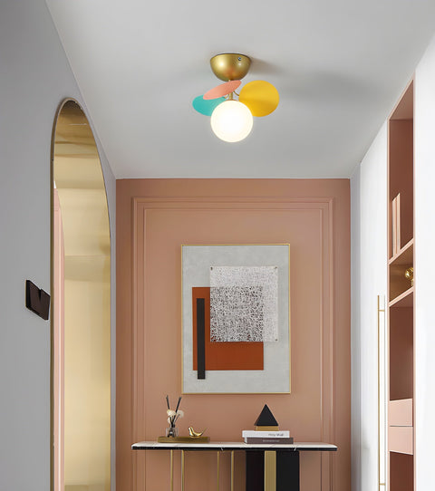 Round Macaron Ceiling Light with Playful Modern Discs