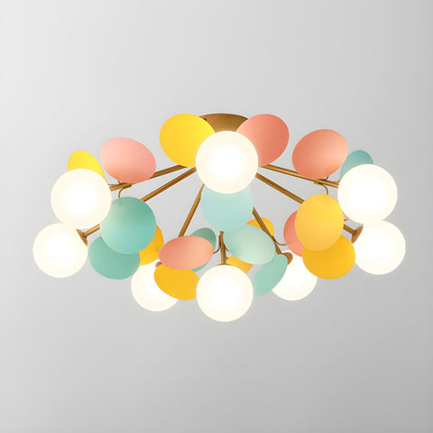 Round Macaron Ceiling Light with Playful Modern Discs
