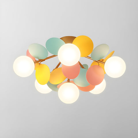 Round Macaron Ceiling Light with Playful Modern Discs