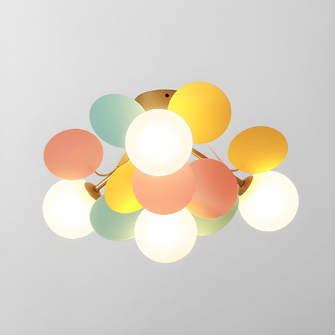 Round Macaron Ceiling Light with Playful Modern Discs