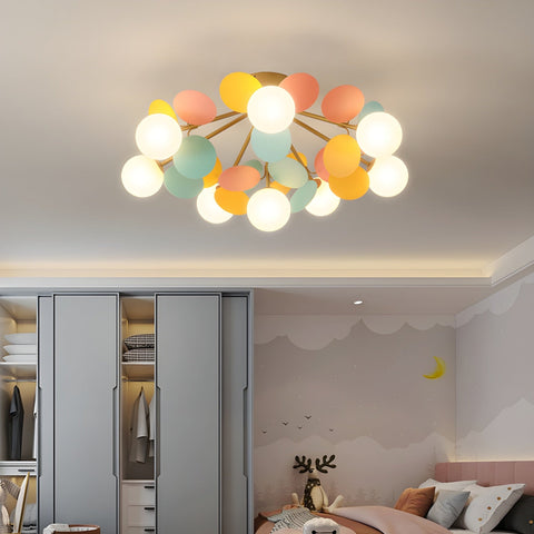 Round Macaron Ceiling Light with Playful Modern Discs