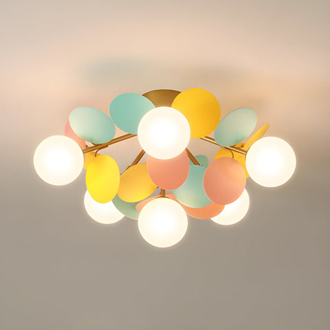 Round Macaron Ceiling Light with Playful Modern Discs