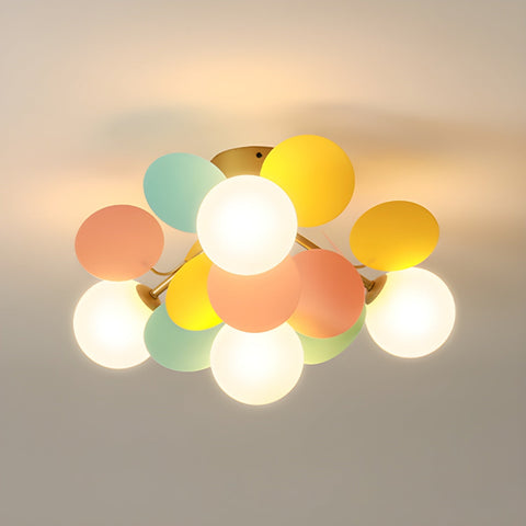 Round Macaron Ceiling Light with Playful Modern Discs
