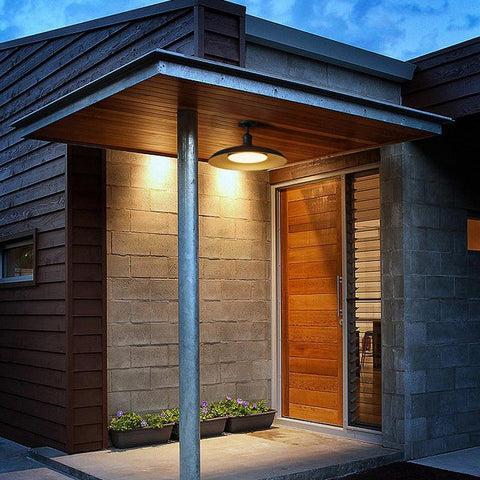 Ceiling Light with Semi-Flush Metal Dome for Outdoor Porches