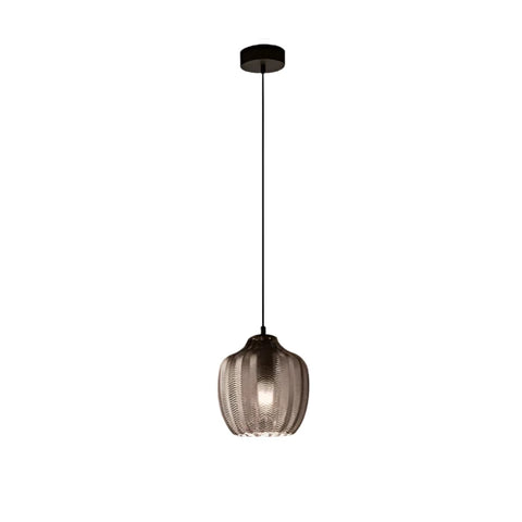 Pendant Light with Wavy Ribbed Glass and Vintage Nordic Style
