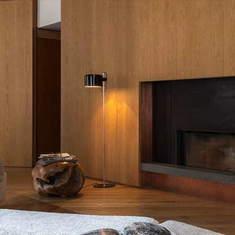 Floor Lamp with Adjustable Rounded Shade and Foot Switch Control