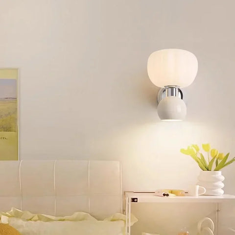 Wall Light with Glass Globe and Rounded Two-Tone Accent