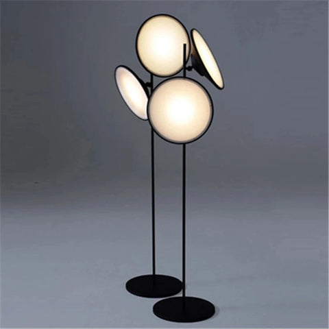 Bulat LED Floor Lamp with Stacked Globe Form in Metal and Acrylic