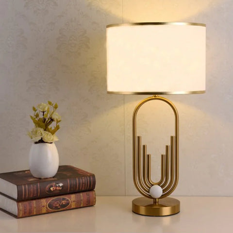 Iron and Fabric Floor Lamp with Pleated Lantern Shade