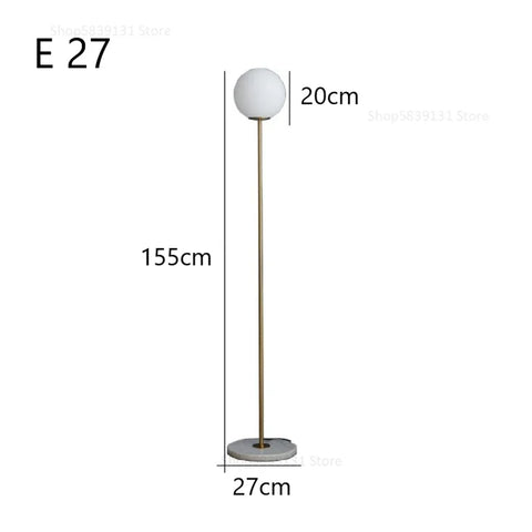 Milky Globe Floor Lamp with Milky Spherical Diffuser