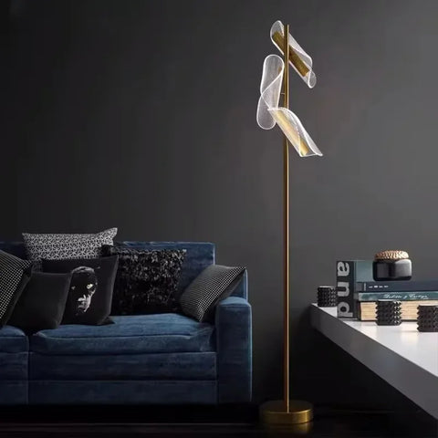 Acrylic LED Floor Lamp with Slim Vertical Acrylic Shade
