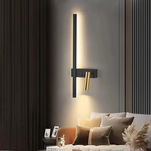 Nordic LED Wall Light with Adjustable Reading Spot for Bedside Use
