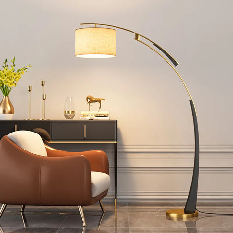 Silk Pear Floor Lamp with Pear-shaped Shade in Silk Fabric and Iron