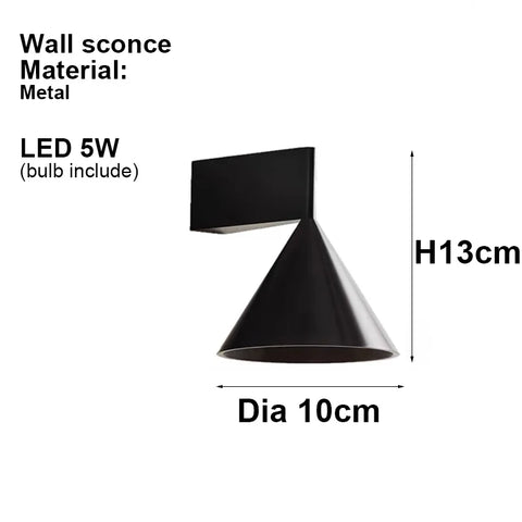 Zoya Cone Floor Lamp with Tapered Cone Silhouette in Metal and Acrylic