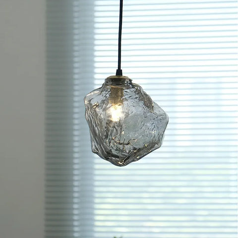 Glass Pendant Light in Amber or Smoked Gray