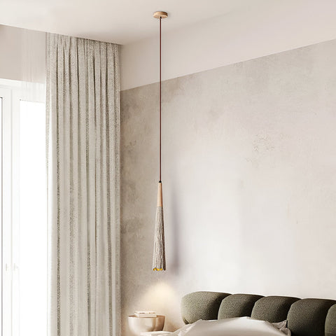 Pendant Light with Cement Shade and Wabi-Sabi Texture