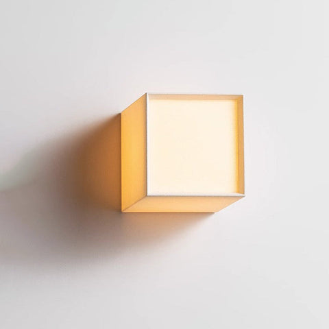 Wall Light with Textured Fabric Cube Shade