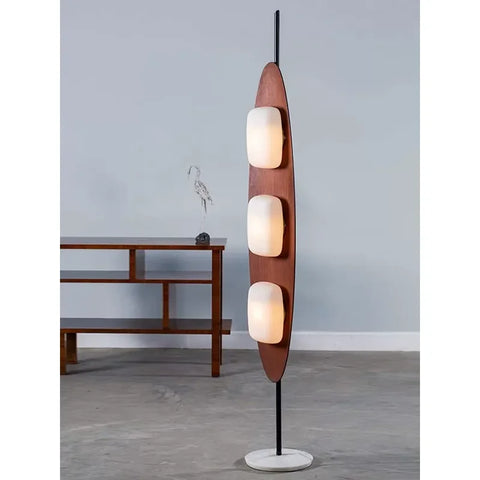 Woven Bamboo Floor Lantern with Woven Lantern Silhouette