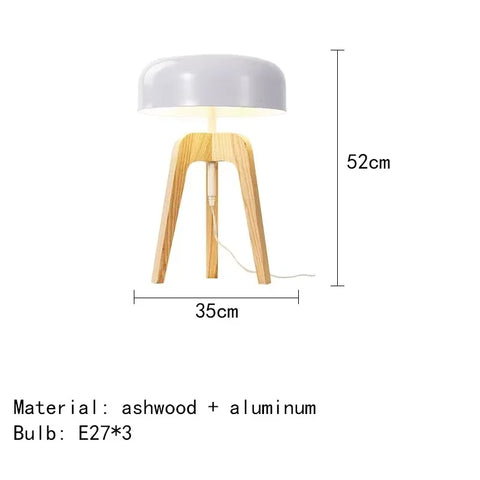 Solid Wood Floor Lamp with Tripod Base and Drum Shade