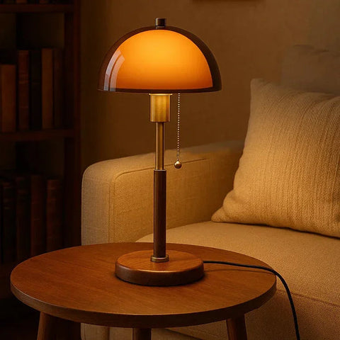 Dome Shade Table Lamp with Pull-Chain Switch