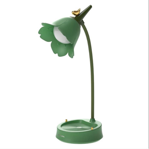 Floral LED Desk Lamp with Touch Control, Three Light Settings, Rechargeable Battery and Flexible Stem