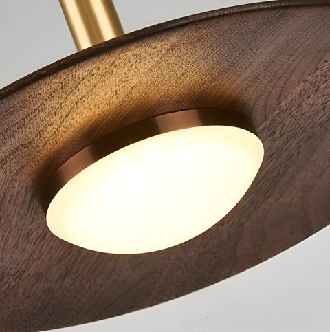 Pendant Light with Walnut-Finish Iron Shade