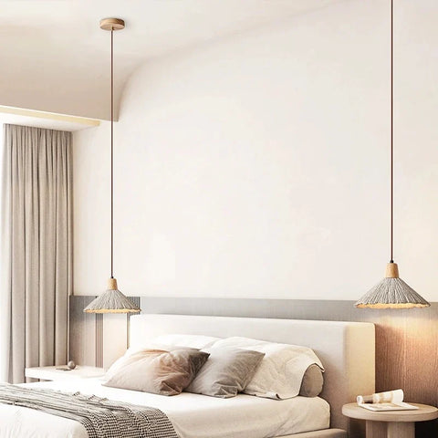 Pendant Light with Cement Shade and Wabi-Sabi Texture