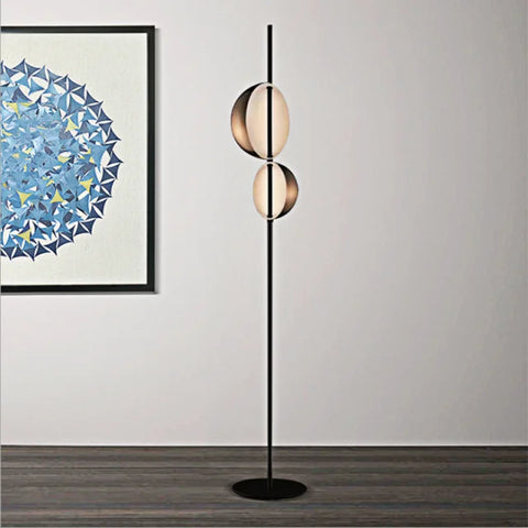 Double-shade Floor Lamp with Paired Adjustable Shades