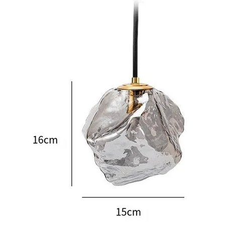 Glass Pendant Light in Amber or Smoked Gray