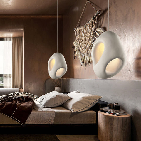 Pendant Light with Sculptural Resin Pebble Form