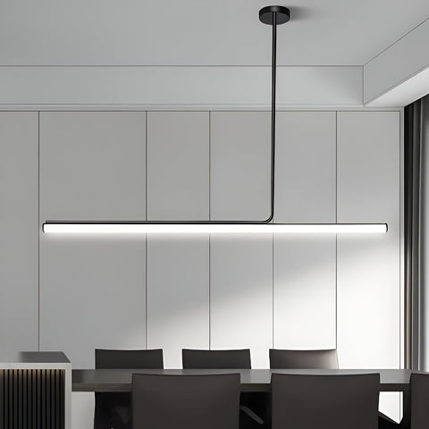 Pendant Light with Linear Aluminum Bar and Warm LED Glow