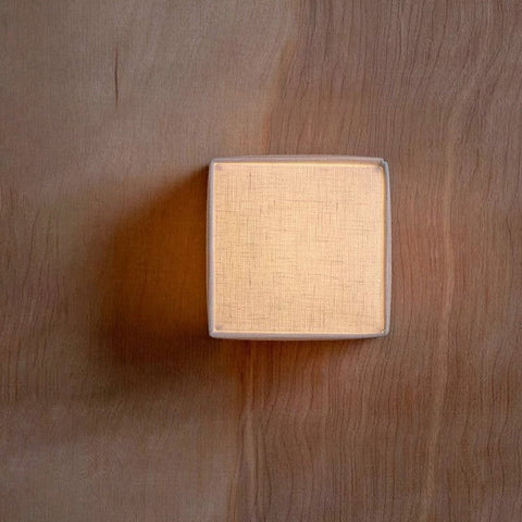 Wall Light with Textured Fabric Cube Shade