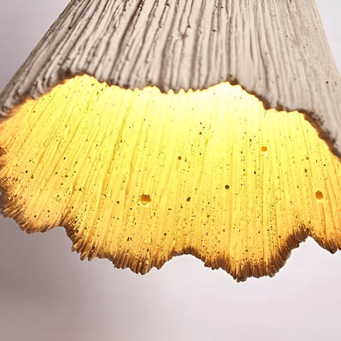 Pendant Light with Cement Shade and Wabi-Sabi Texture