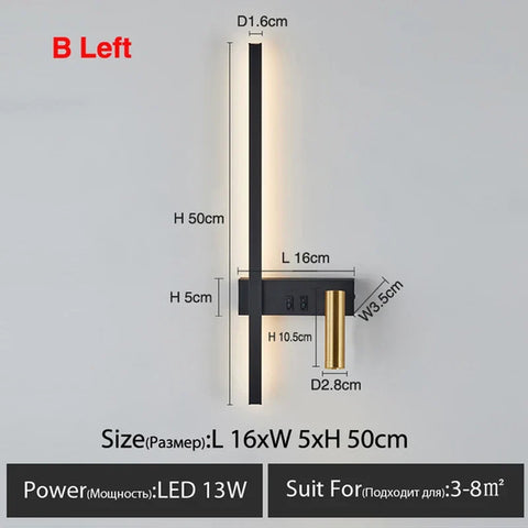 Nordic LED Wall Light with Adjustable Reading Spot for Bedside Use