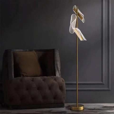 Acrylic LED Floor Lamp with Slim Vertical Acrylic Shade