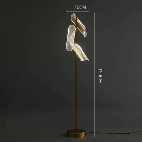 Acrylic LED Floor Lamp with Slim Vertical Acrylic Shade