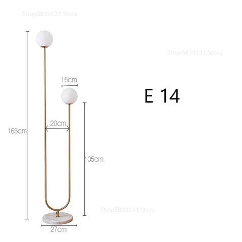 Milky Globe Floor Lamp with Milky Spherical Diffuser
