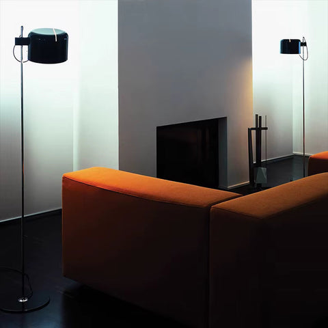 Floor Lamp with Adjustable Rounded Shade and Foot Switch Control