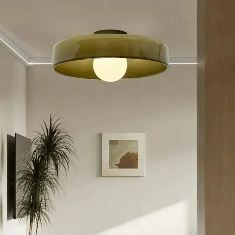 Scandinavian Glass Ceiling Light with Soft Ambient Glow for Modern Interiors