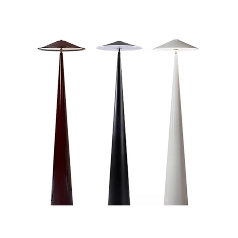 Zoya Cone Floor Lamp with Tapered Cone Silhouette in Metal and Acrylic
