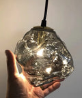 Glass Pendant Light in Amber or Smoked Gray