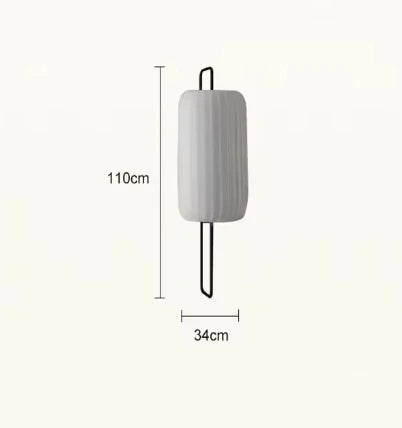 Fabric Lantern Pendant Light with Vertical Lantern Form