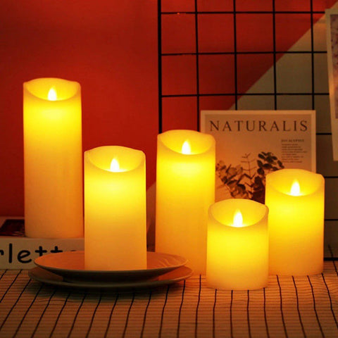 Realistic Flameless LED Candle Set with Flickering Flame Effect for Home Decor