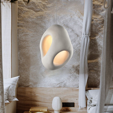 Pendant Light with Sculptural Resin Pebble Form